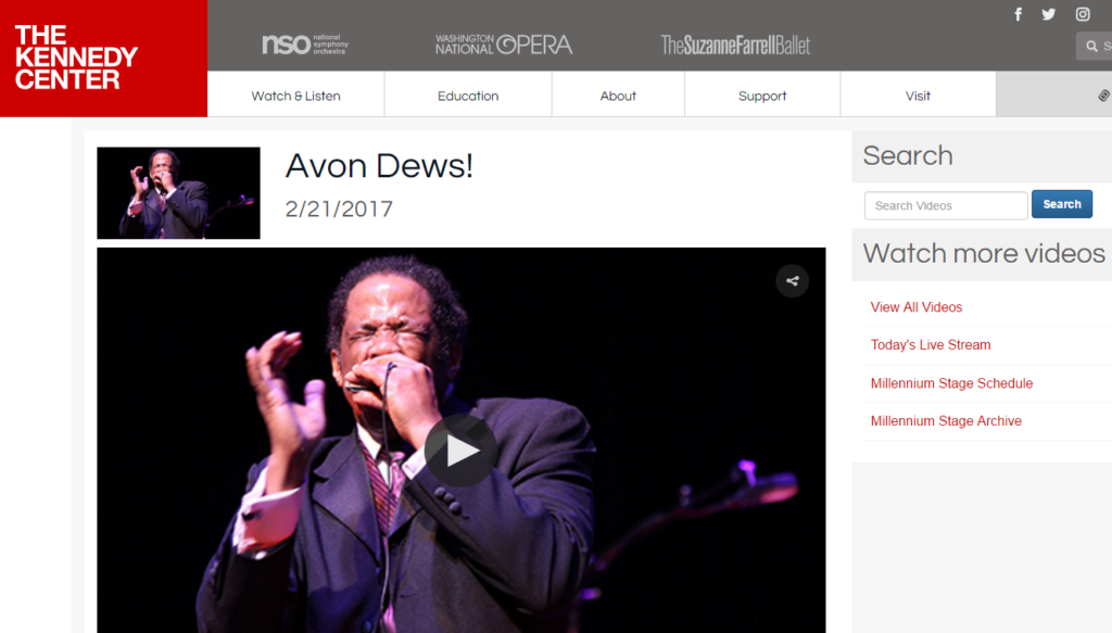 Avon Dews at the Kennedy Center